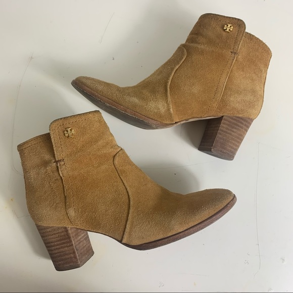 Tory Burch sabe camel suede leather booties - Picture 2 of 9